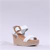 Oh My Sandals Square Buckle Wedge - White